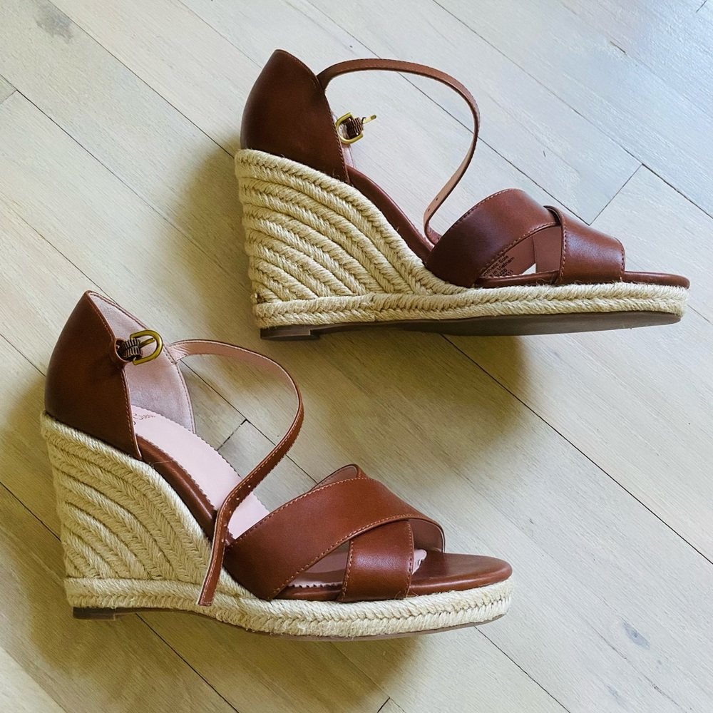 J.Crew Jute Wedge Espadrille Sandals in leather - Picture 3 of 8